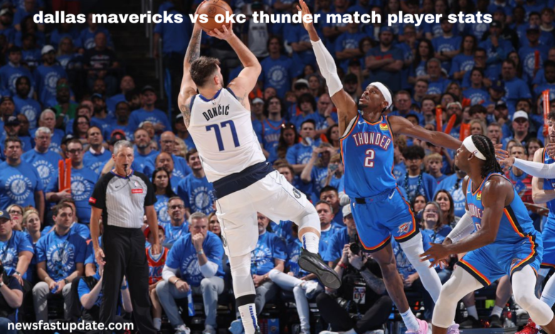 dallas mavericks vs okc thunder match player stats